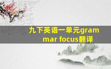 九下英语一单元grammar focus翻译